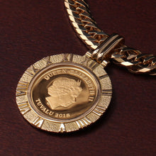 画像をギャラリービューアに読み込む, K24 純金 ツバルホースコイン 1/5oz ペンダントトップ 枠:K18ゴールド