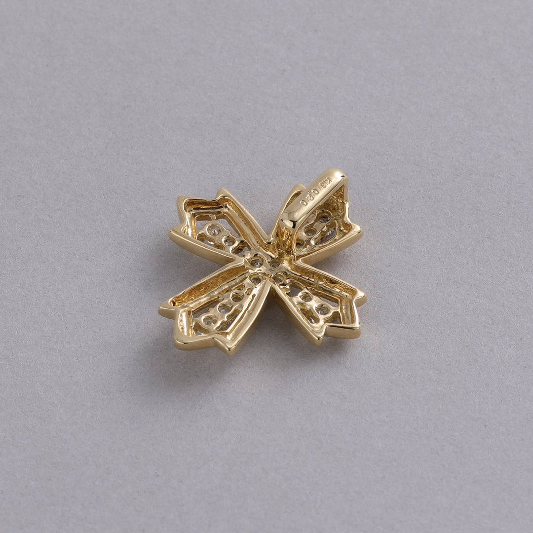 YG ネックレス ダイヤ クロスモチーフ k18 イエローゴールド K18 YG ダイヤ入 クロスモチーフペンダントトップ 18金 イエロー