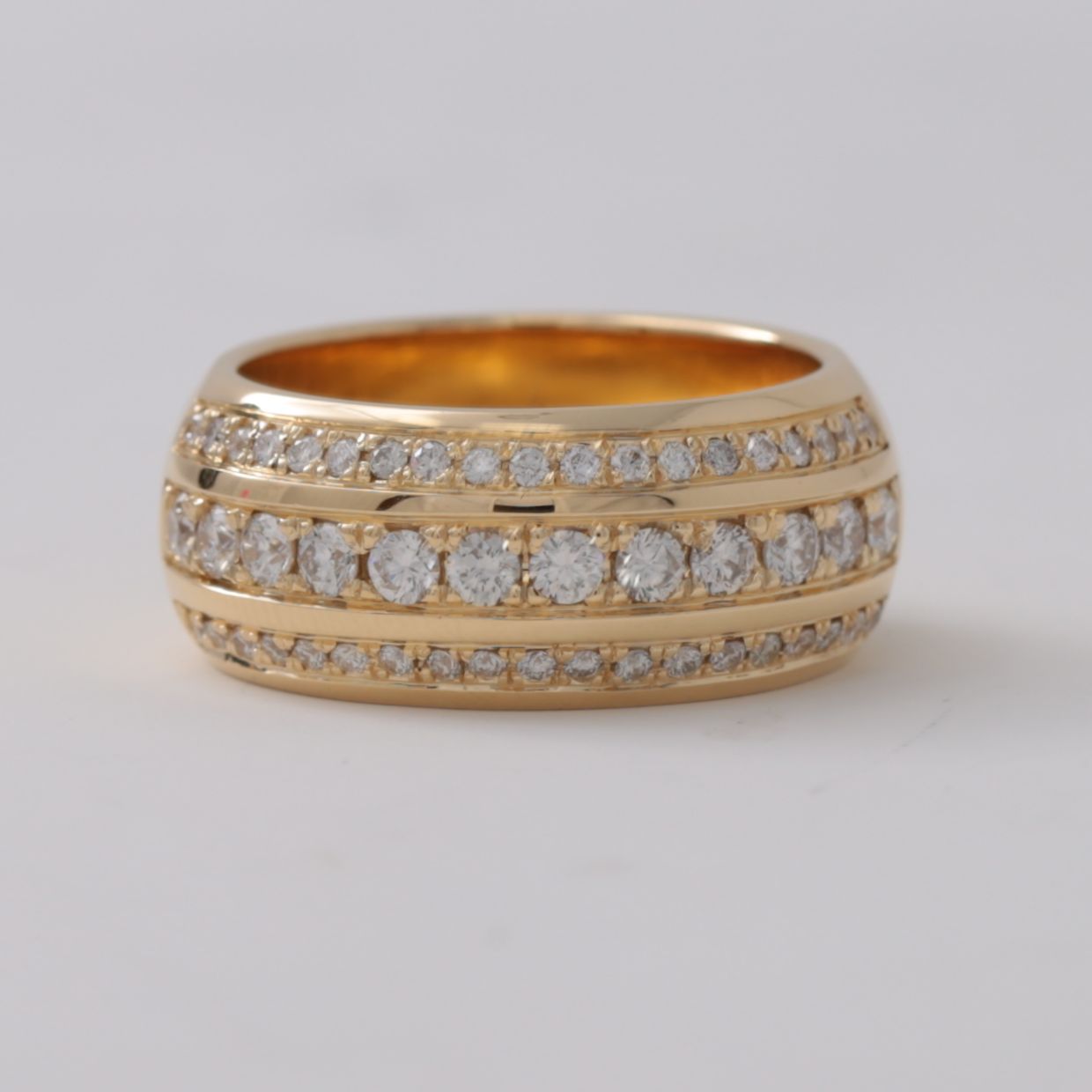 K18ダイヤモンド 1.4ct 幅広 リング エタニティ 18金 【オーダー実績 