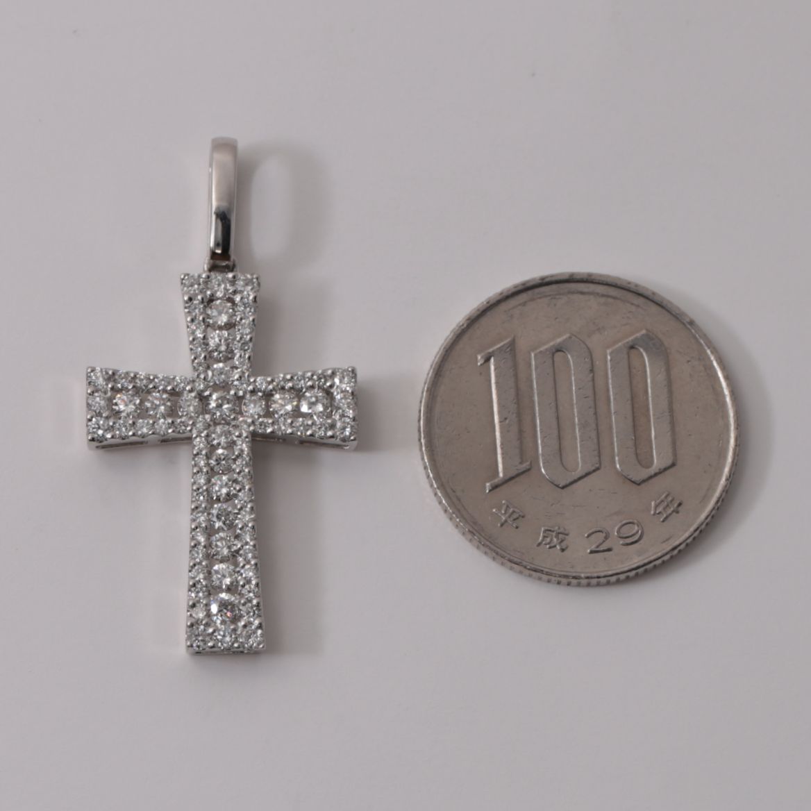 Pt900 ダイヤモンド クロスペンダント 1.00ct プラチナ900