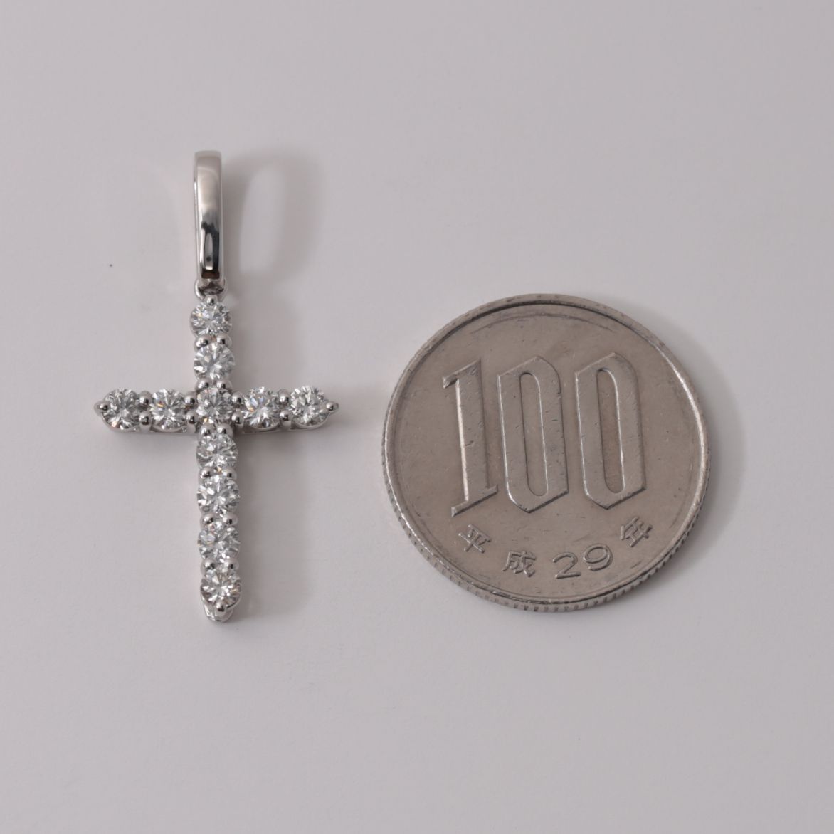 Pt900 ダイヤモンド クロスペンダント 1.00ct プラチナ900 納期４週間 ...